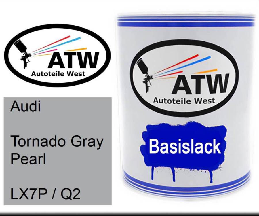 Audi, Tornado Gray Pearl, LX7P / Q2: 1L Lackdose, von ATW Autoteile West.